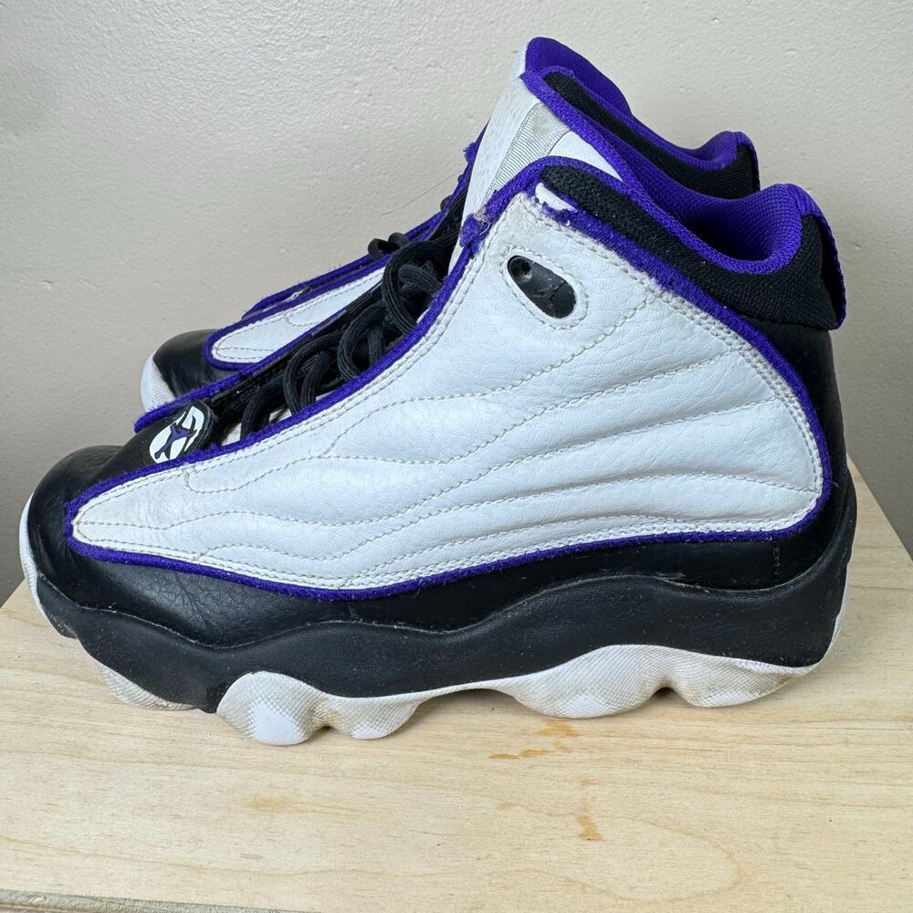 Kids Jordan Pro Strong White/Electro Purple/Black 4.5Y - Picture 4 of 8